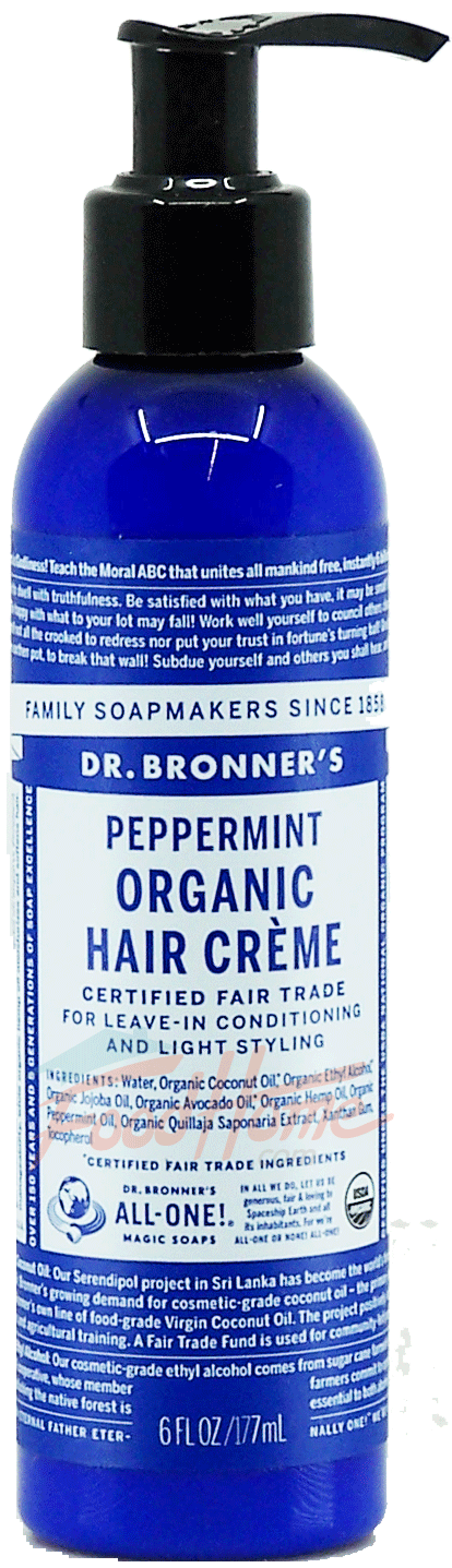 Dr. Bronner's Magic Family Soapmakers peppermint organic hair creme for leave-in conditioner Full-Size Picture